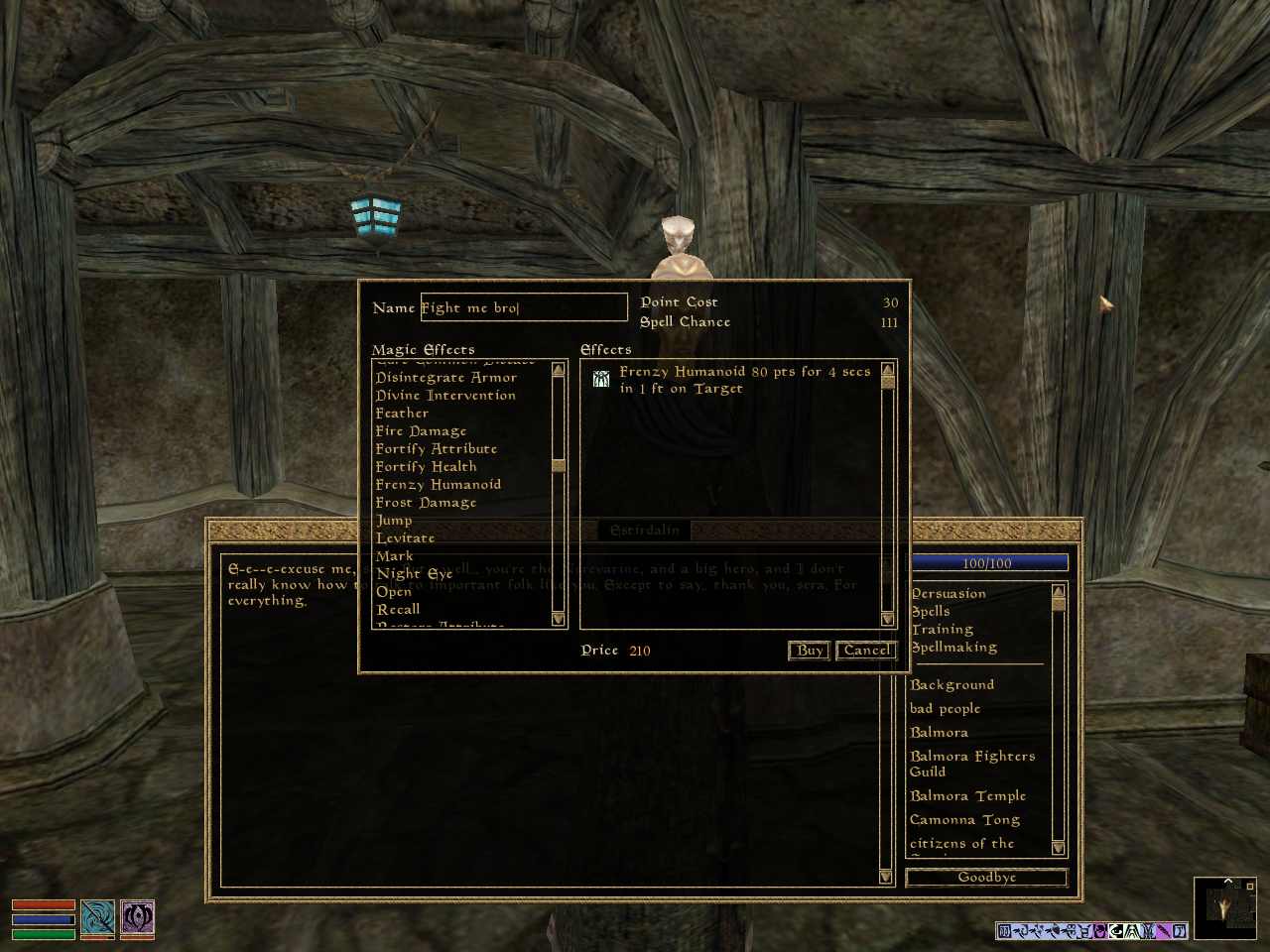 Custom Spell Creation in Morrowind